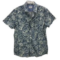 Maddox 100% Cotton Blue Floral Patterned SSleeve Casual Shirt Mens Size M NEW
