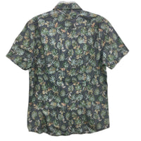Maddox 100% Cotton Blue Palm Leaf SSleeve Casual Summer Shirt Mens Size M NEW
