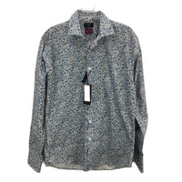Van Heusen Black Label Blue Floral Tailored Long Sleeve Shirt Mens Sze 41 90 NEW
