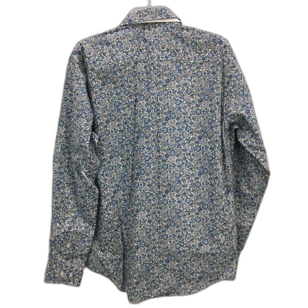 Van Heusen Black Label Blue Floral Tailored Long Sleeve Shirt Mens Sze 41 90 NEW