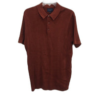 Reserve Australia Rust Brown Knit Short Sleeve Polo Style Top Mens Size M NEW
