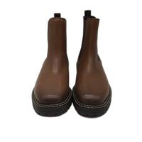 Planet Shoes Fella Brown Leather Slip On Chunky Boots Ladies Size 9 NEW