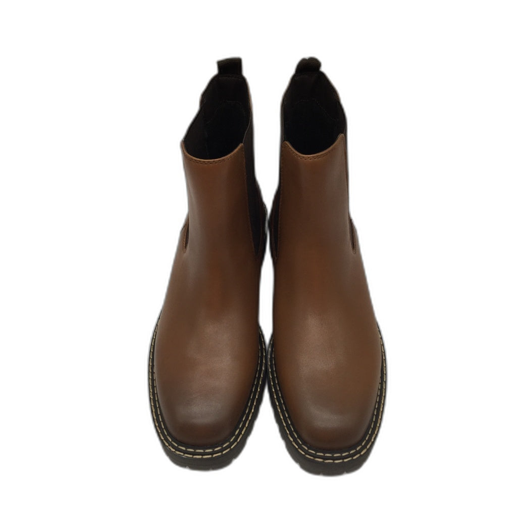 Planet Shoes Fella Brown Leather Slip On Chunky Boots Ladies Size 40 NEW