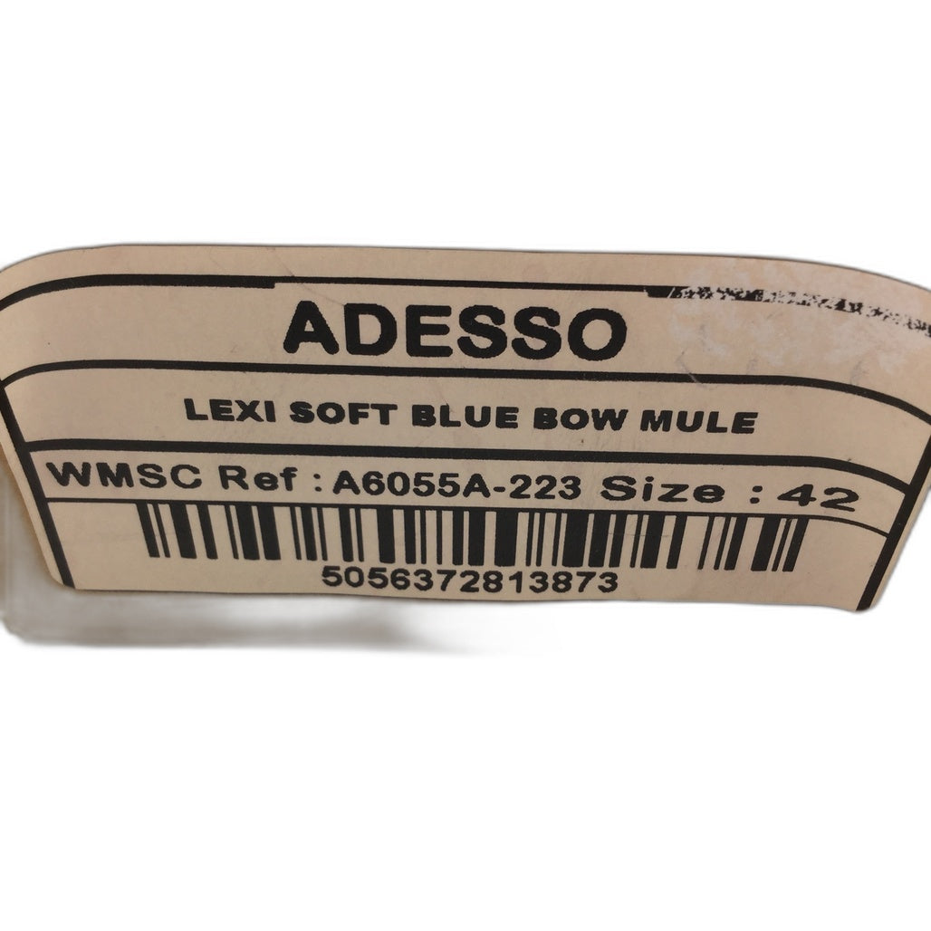 Adesso Lexi Soft Blue Bow Mule Leather Slides Ladies AUS 11 NEW