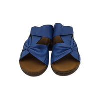 Adesso Lexi Cornflower Blue Bow Mule Leather Slides Ladies EU 42 NEW