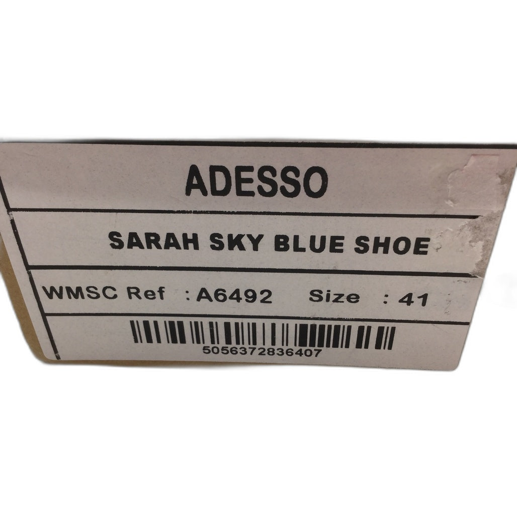 Adesso Sarah Sky Blue Leather Toggle Lace Ladies Shoes EUR 41 NEW