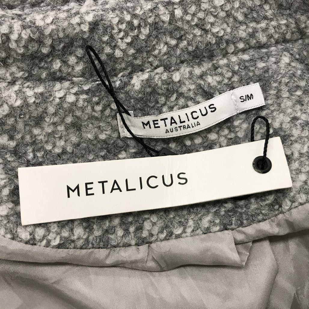 Metalicus Fuzzy Coat Front Pockets Light Grey AU S/M NEW