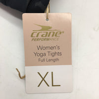 Crane Performance Womens Black Yoga Full Length Tights Size XL NEW