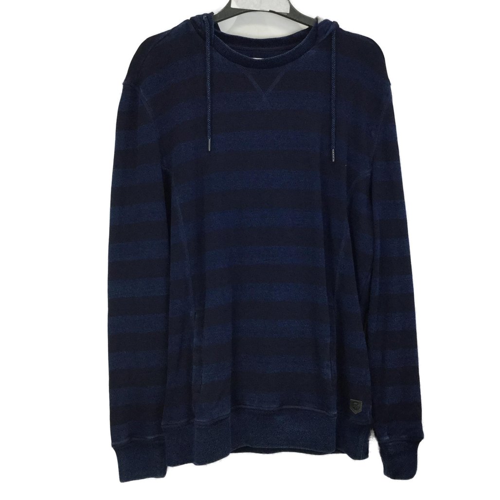 Jeanswest Blue & Navy Striped Hooded Jumper Unisex Size Medium NEW