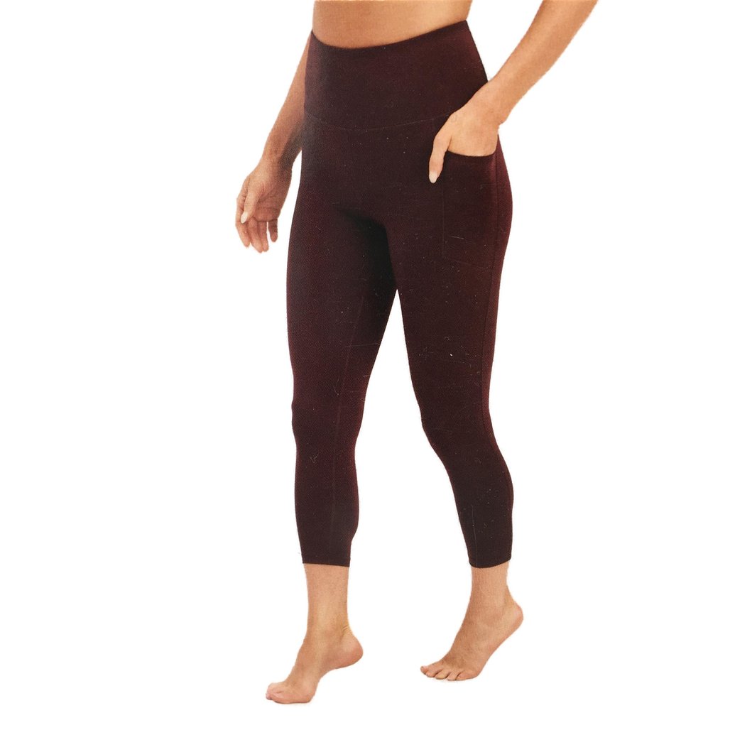 Crane Performance Womens Burgundy Fitness Tights 7/8 Length Size XS NEW