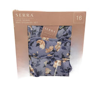 Serra Womens Floral Luxe Gown with belt and Eye Mask Set Size 16 NEW