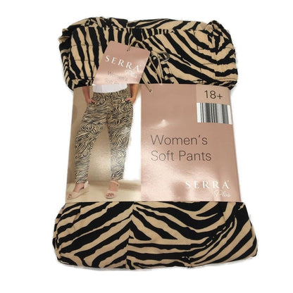 Serra Black & Beige Zebra Print Soft Loungewear Pants Ladies Plus Size 18+ NEW