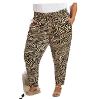 Serra Black & Beige Zebra Print Soft Loungewear Pants Ladies Plus Size 18+ NEW