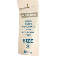 Workzone Navy Cargo Pants w/ Reflective Tape for Work Mens Size Small NEW