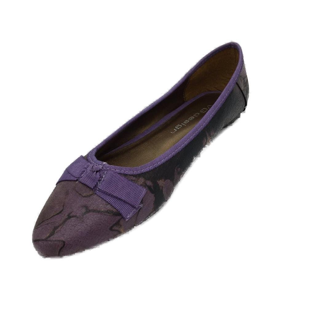 VG Design Kolage Purple Slip On Leather Look Ballet Flat Ladies Size 38 NEW