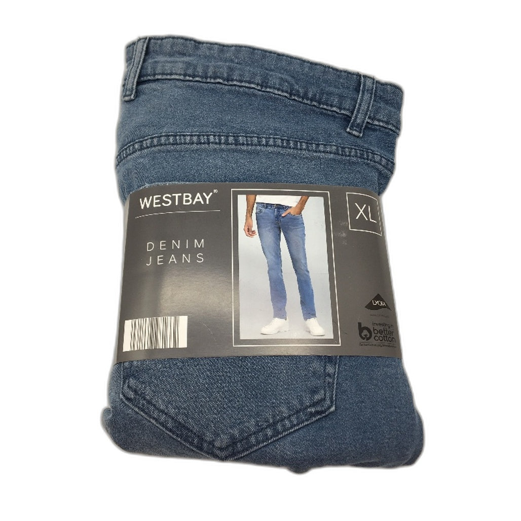 Westbay Mens Blue Slim Fit Stretch Long Denim Jeans Size XL NEW