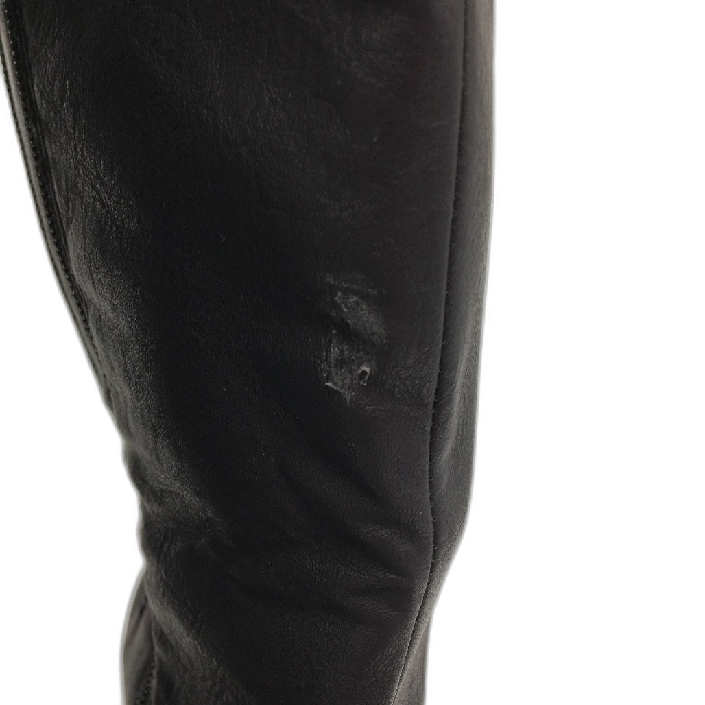 Hawkwell Black Faux Leather Wide Calf Low Heel Boots Ladies Size US9 EU 40 NEW