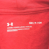 Under Armour Rival Fleece Pullover Loose Fit Red Hoodie Mens Size Small NEW