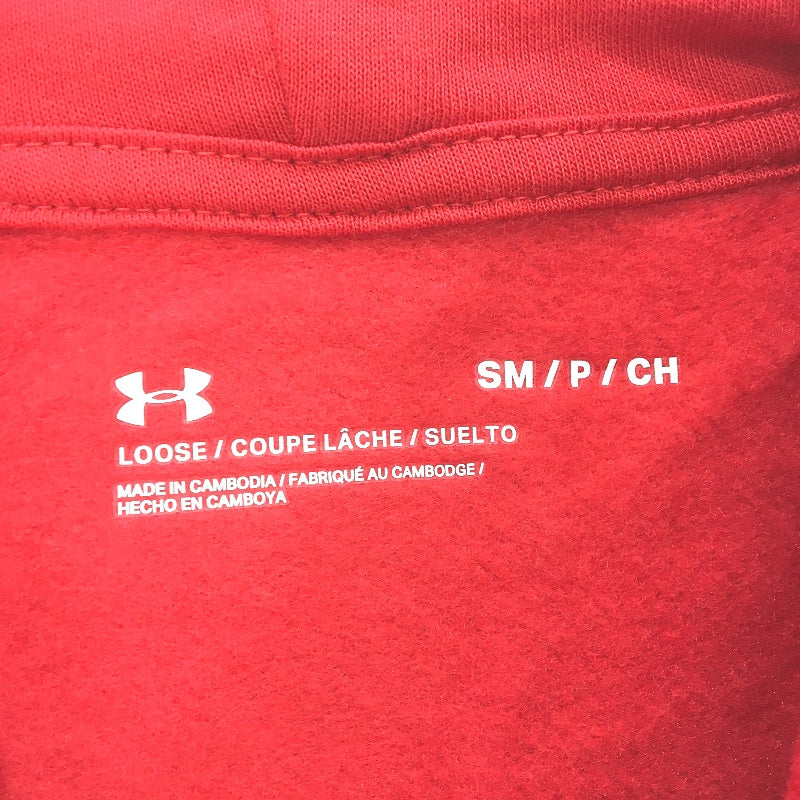 Under Armour Rival Fleece Pullover Loose Fit Red Hoodie Mens Size Small NEW