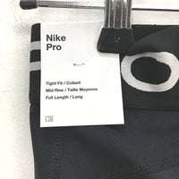 Nike Pro Mid Rise Mesh Paneled Tight Fit Black Leggings Ladies Size XS NEW
