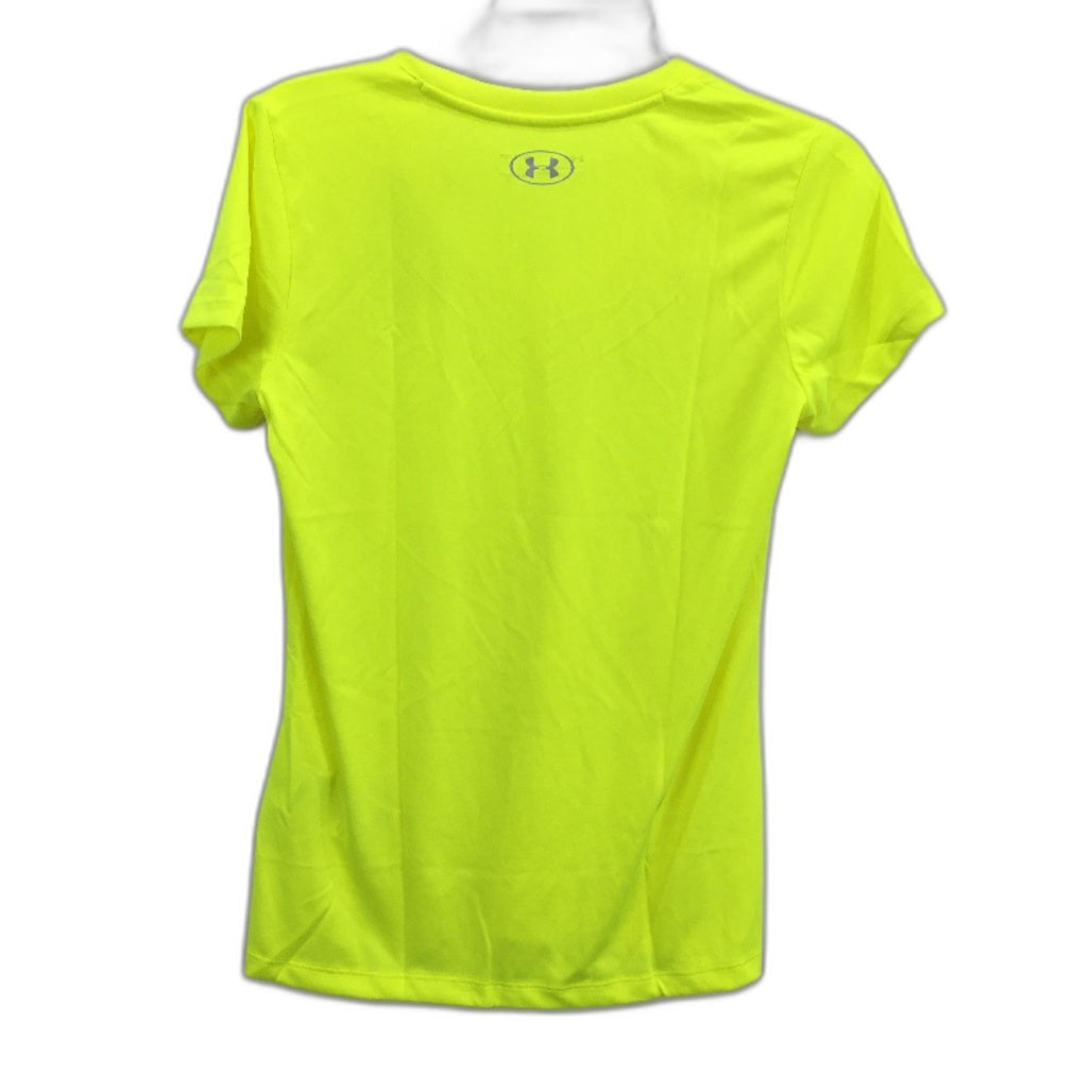 Under Armour Tech V Neck Neon Yellow Training Shirt Ladies Size Small NEW