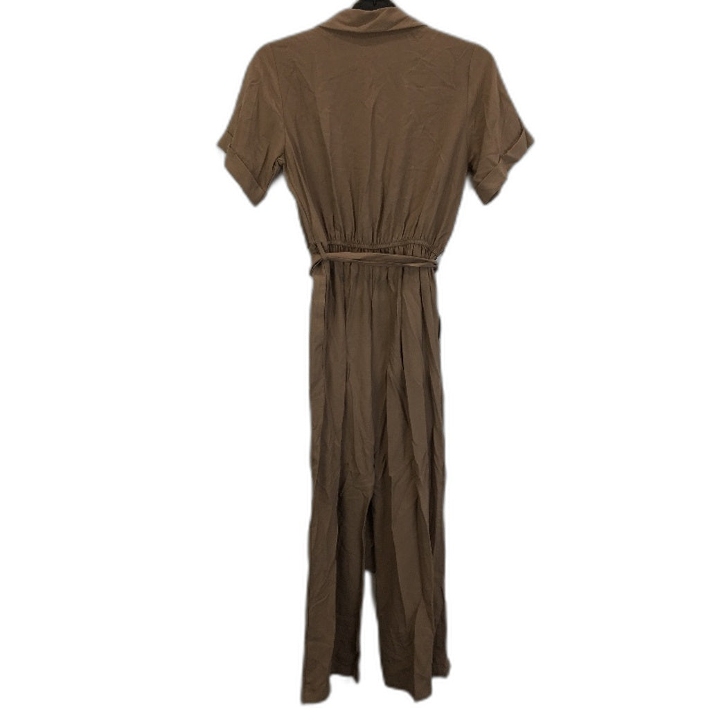 Dannii Minogue Petites Long Brown Jumpsuit with Belt Size 6 NEW