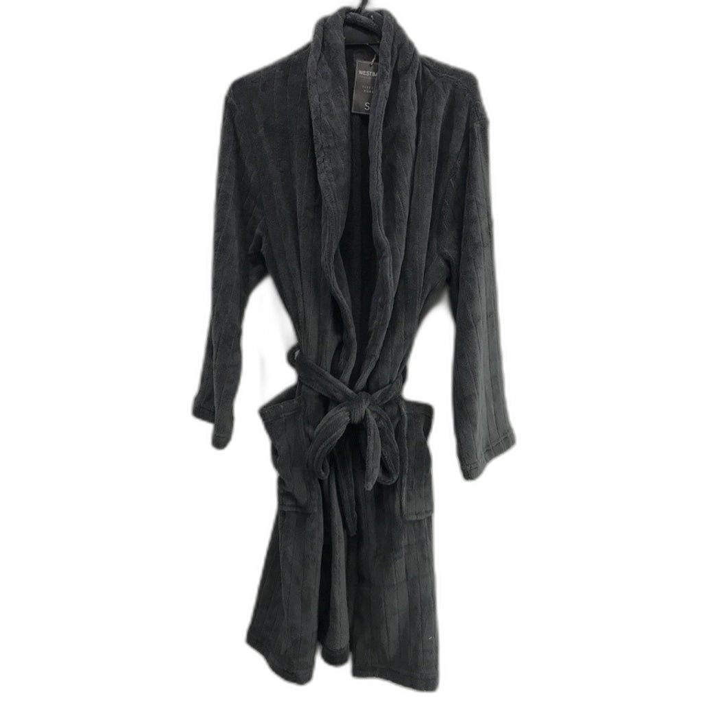 Westbay Fluffy Grey Coral Fleece Mid-Length Robe Mens Size Small NEW