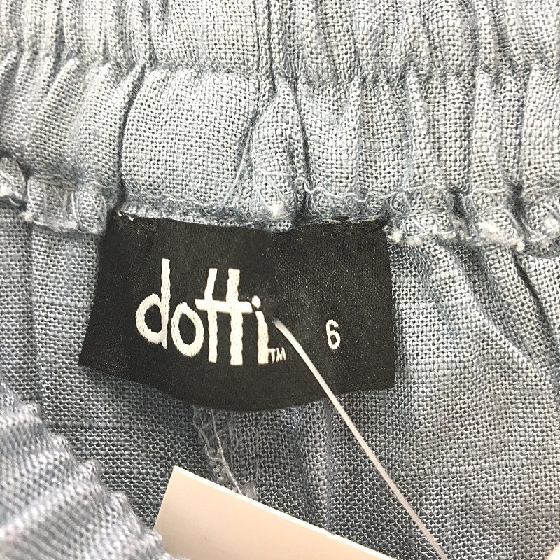 Dotti Light Blue Linen Pants Drawstring Stretch Waistband Ladies Size 6 NEW