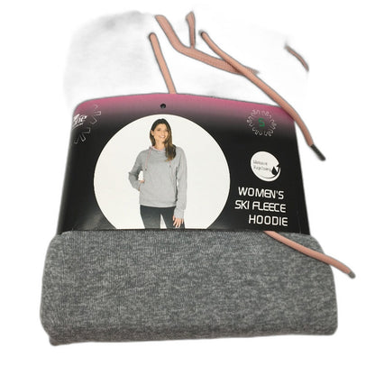Crane Grey & Pink Ski Fleece Hoodie Ladies Size Small NEW