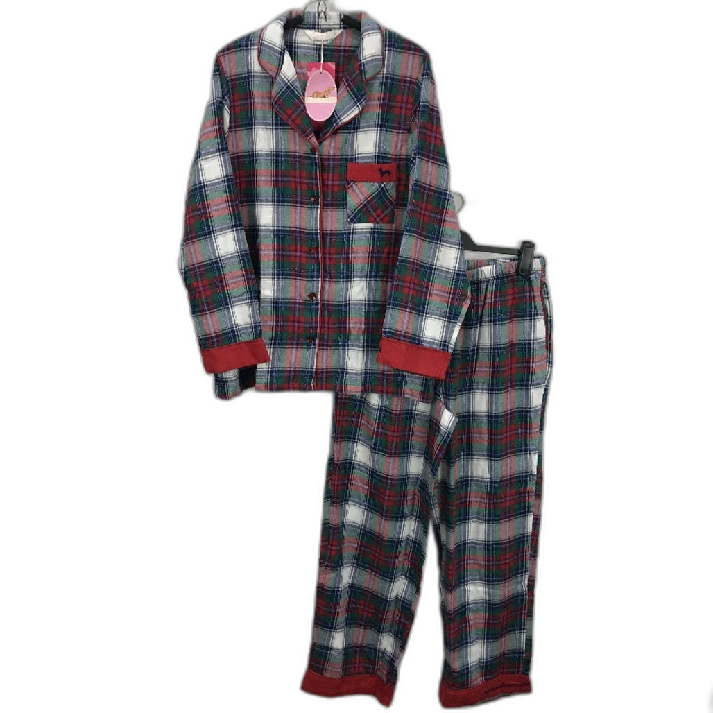 Peter Alexander 2 Pce Pyjama Set Plaid Pattern Multicoloured Ladies Size Large NEW