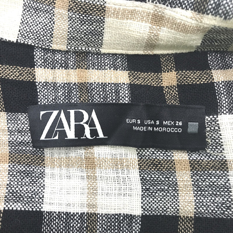 Zara Gingham Check Crop Button Up Light Weight Jacket Ladies Size S