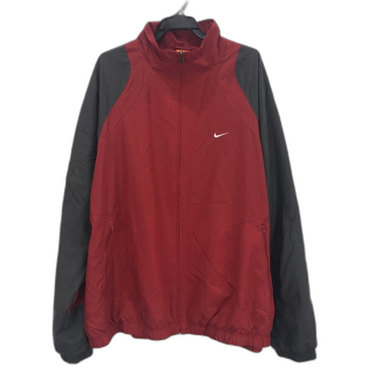 Nike Y2K Style Red/Black Windbreaker Running Track Jacket Ladies Size 2XL