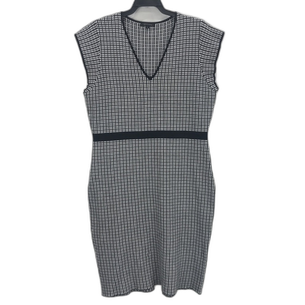 Portmans Black/White Checkered Sleeveless V-neck Mini Dress Ladies Size Large