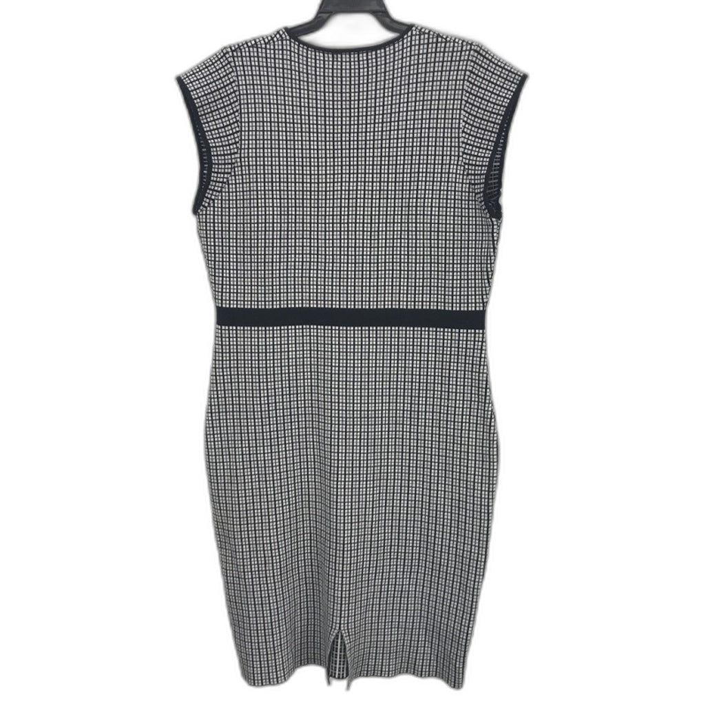 Portmans Black/White Checkered Sleeveless V-neck Mini Dress Ladies Size Large