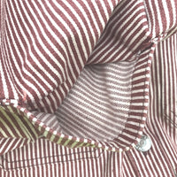 Denium Red/White Striped Oversized Long-Sleeve Shirt Mens Size Small Pull&Bear