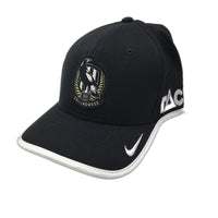 NIKE Dri-Fit AFL Onfield Collingwood Magpies Black White Rimmed Unisex Cap NEW