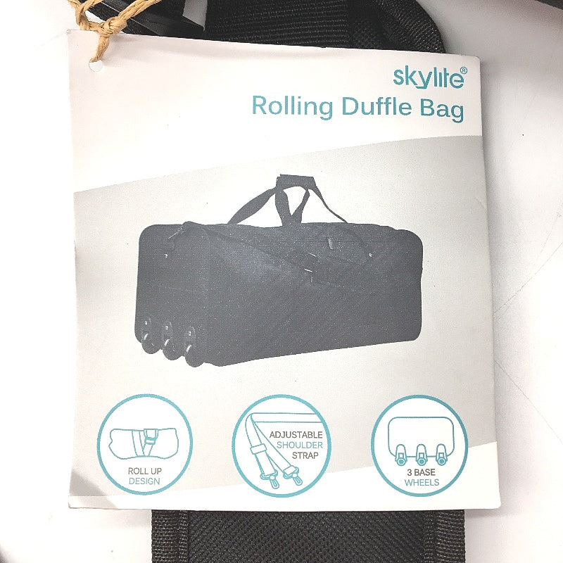 Skylite Black 3 Base Wheel Roll Up Design Rolling Duffle Bag 68L NEW