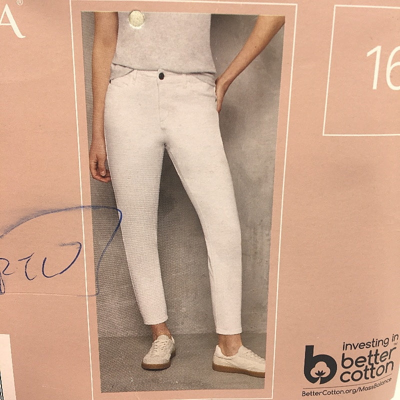 Serra Womens White Cotton Slim Fit Denim Pants Size 16 NEW