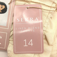 Serra Womens Cream Linen Blend Belted Waist Shorts Ladies Size 14 NEW