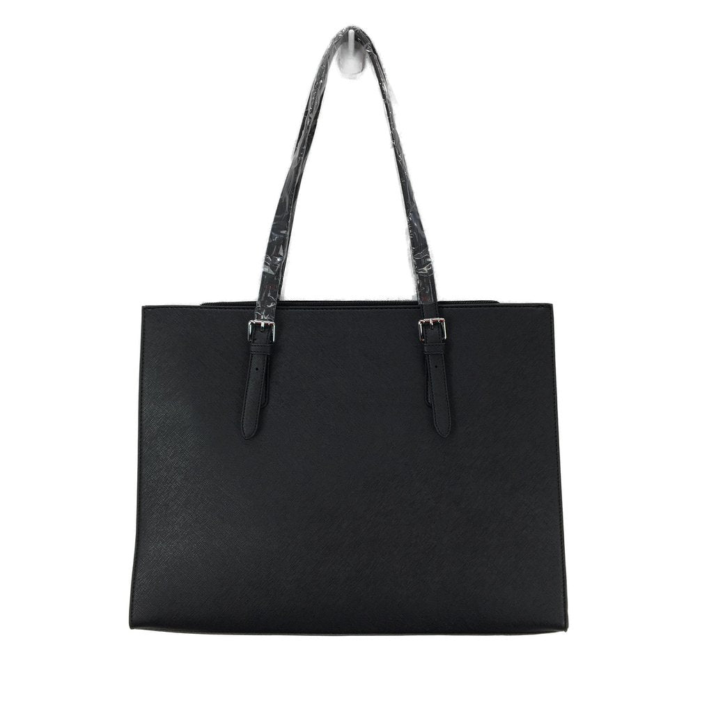 Nubily Waterproof Black PU Leather Women's 15.6 inch Tote Laptop Handbag NEW