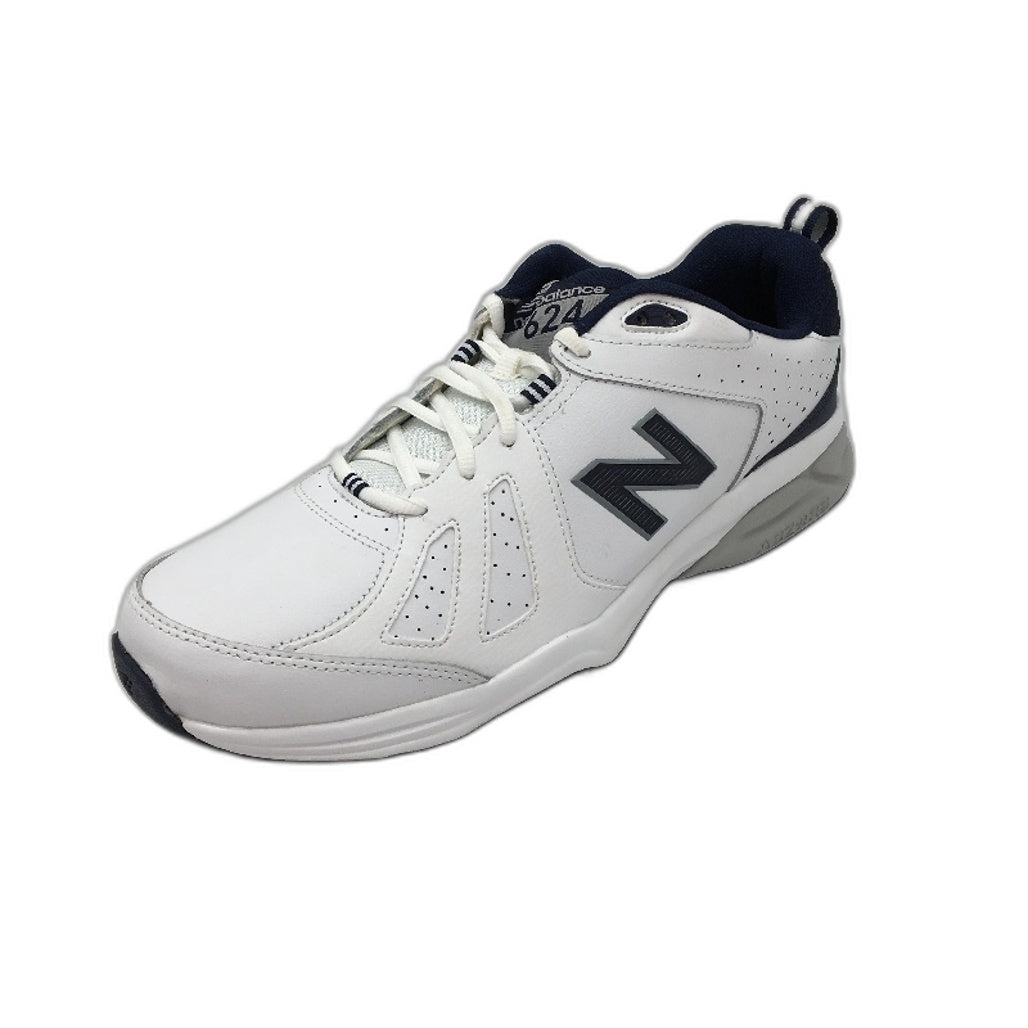 New Balance 624 V5 White Navy Leather Training Shoes Mens Size US 10 NEW