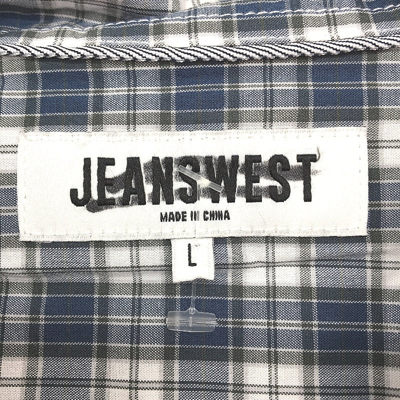 Jeanswest Blue Checkered 100% Cotton Long Sleeve Casual Shirt Mens Size L NEW