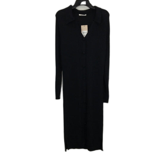 Tu Collared Longsleeve Knit Button Up Black Maxi Dress Ladies Size AU 12 NEW