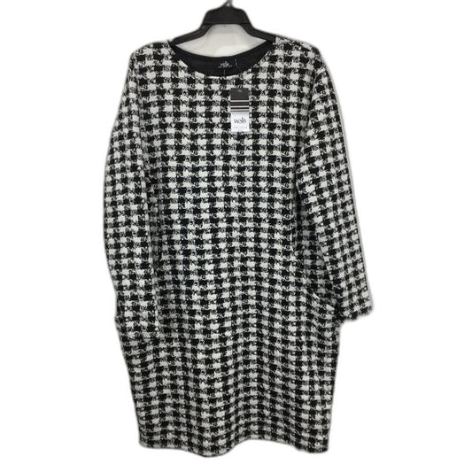 Wallis Longsleeve Black & White Gingham Midi Shirt Dress Ladies Size UK 16 NEW