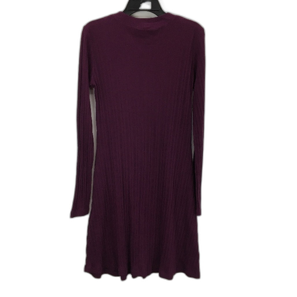 Zara Knit Longsleeve Cotton Ribbed Purple Mini Dress Ladies Size Medium NEW