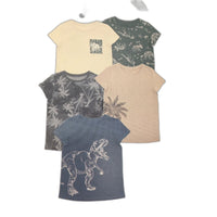 Lily & Dan 2 x 5Pks 100% Cotton Classic Fit Mutlicoloured Boys Tees Size 5 NEW