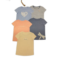 Lily & Dan 2 x 5Pks 100% Cotton Mutlicoloured Classic Fit Girls Tees Size 3 NEW