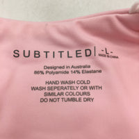 Subtitled Baby Pink Skimpy G-String Swim Bikini Bottom String Ladies Size L NEW