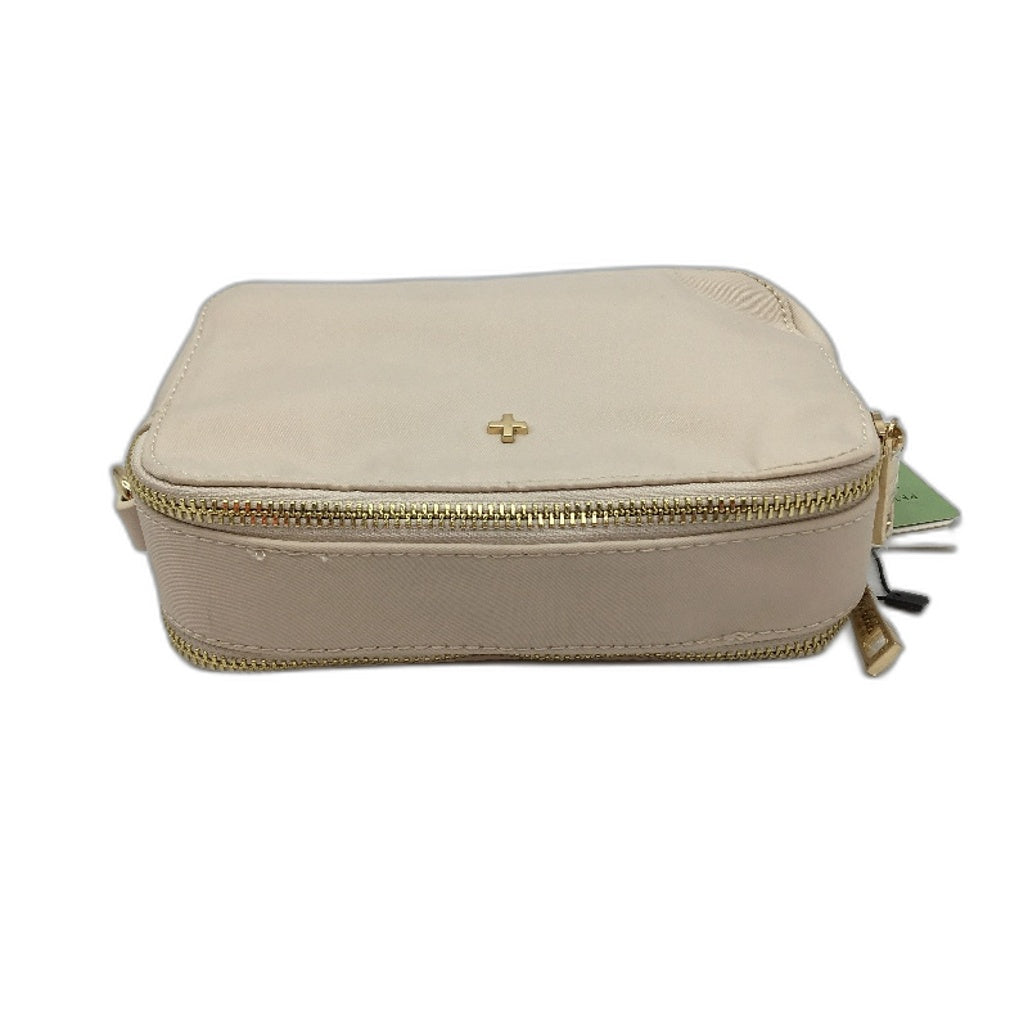 Peta And Jain Cream Beige Golden Zipper Small Crossbody Bag Multi-Pocket NEW