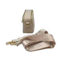 Peta And Jain Cream Beige Golden Zipper Small Crossbody Bag Multi-Pocket NEW